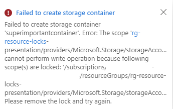 Activity Log - Error on creation due to ressource Lock